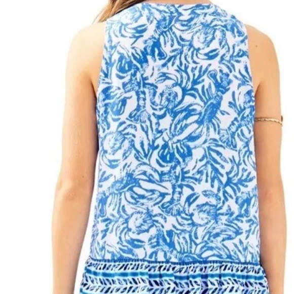 Lilly Pulitzer Gramercy blue lobster tank top. Size Small - Picture 2 of 6